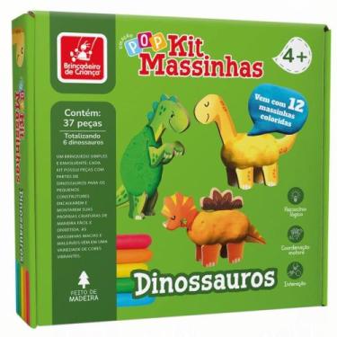 Imagem de Massa para Modelar Criativa Dinossauros KIT 12 Cores + 6 Dinossauros d