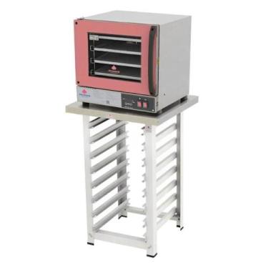 Imagem de Kit Forno Bancada Prp004 Plus Rosa 127V + Mesa Mes004 Progas, 110V