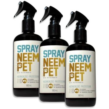 Imagem de Kit 3 Spray Neem Pet 180ml Repelente Natural Uso Animal Contra Insetos e Parasitas