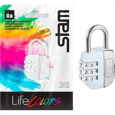 Imagem de Cadeado Para Mala Stam Life Colors Com Segredo 25Mm Branco