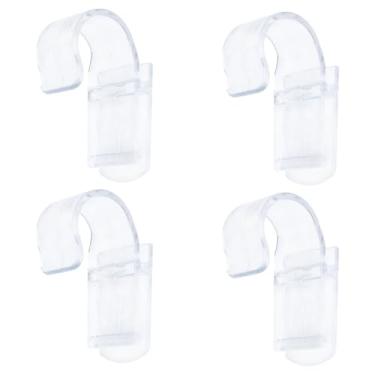 Imagem de ITROLLE 4 peças de clipe de plástico multifuncional com gancho transparente para pendurar para garrafa de cola, acessórios de fixação de malha