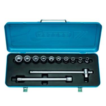 Imagem de Jogo de Soquete Estriado de 3/8" à 1" e Acessórios Encaixe de 1/2" com 25 Peças - Gedore 015552