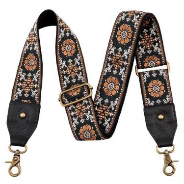 Imagem de Alça de Bolsa Nefelibata em Couro Preto - Modelo Crazy Horse