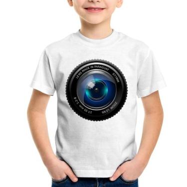 Imagem de Camiseta Infantil Lente Câmera - Foca na Moda, Branco, 6