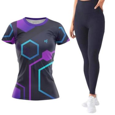 Imagem de Kit Calça Legging Lisa Musculação Fitness Blusa Feminina Academia Cami