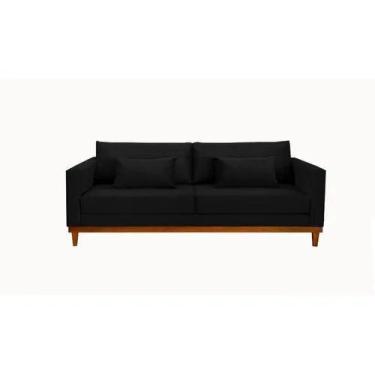 Imagem de Sofá 3 Lugares London Linha Luxo 2,30 - Suede Preto - Novo Encanto