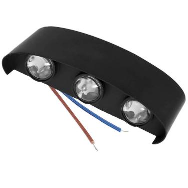 Imagem de Arandela Luminaria Meia Lua Parede Luz Led 6w 6 Fachos Iluminaçao Decoraçao Garagem Varanda Quintal Jardim