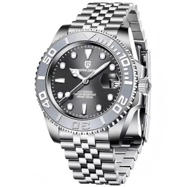 Imagem de CADISEN Pagani Design Relógio masculino automático NH35 mecânico 100 m à prova d'água aço inoxidável vidro safira iate relógio de pulso com bisel giratório 100 metros à prova d'água automático