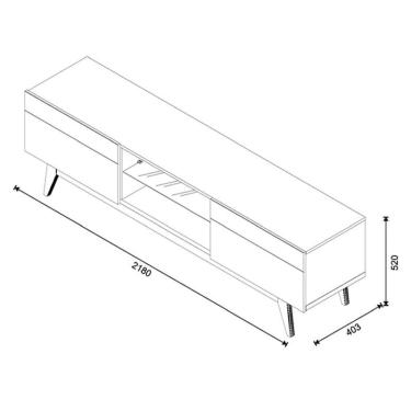 Imagem de Rack Bancada Classic 2 Gavetas com Painel para TV Suspenso Ripado Loft 2.2 Off White Nature - Imcal