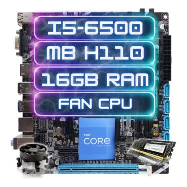 Imagem de Kit Upgrade Intel I5 6500 + Placa Mãe Intel H110 + 16g Ddr4