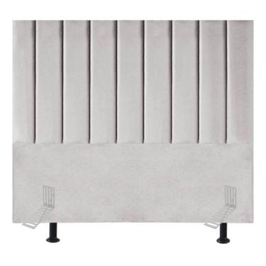 Imagem de Cabeceira Cama Casal Queen Size 160 Cm Eloá Linho E Frame Cor: cinza Claro