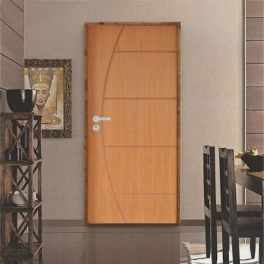 Imagem de Kit Porta de Madeira 210x72cm Batente 9cm Fechadura Stilo Cromada Externa Belissima 6 Hale