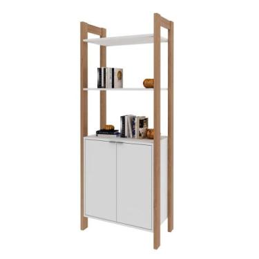 Imagem de Armário Alto Multiuso com 2 Portas AZ 1009 Amêndoa/Branco - Tecno - Te