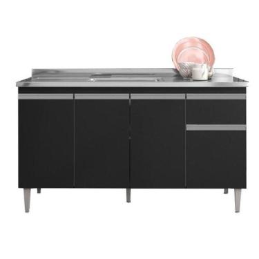 Imagem de Balcão De Pia Tatiane 150 Cm Preto Fosco - Ajl - AJL MÓVEIS