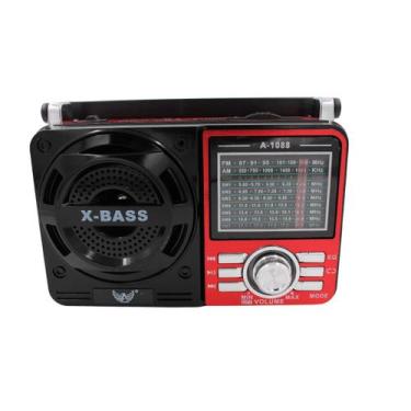 Imagem de Rádio Retrô Vintage Portátil com bluetooth A Pilha E Tomada Am Fm Sw P