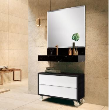 Imagem de Banheiro Bancada Em Porcelanato Pró 80Cm Grafen