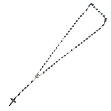 Imagem de Terço Com Crucifixo E Contas De 6 Mm Pedras Naturais 48 Cm