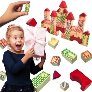 Imagem de Blocos de Montar Mega Construções 76 Peças Brinquedo Educativo Retrô para Crianças 3 a 12 Anos Estimula Criatividade Criar Casinhas Escolinha Escola Creche Presente Natal Aniversário Dia das Crianças