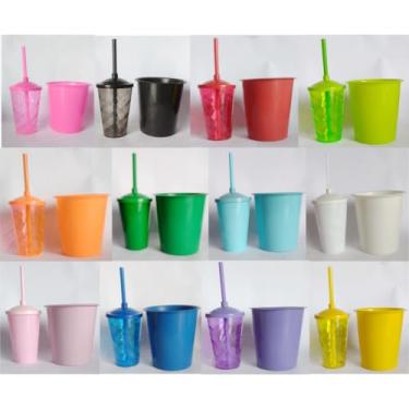 Imagem de Kit 20 Cinema Balde Pipoca 1litro + Copo Twister 400ml com Tampa e Canudo (MISTO)