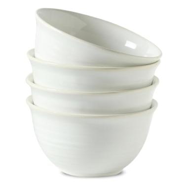 Imagem de Hasense Tigelas de sopa, tigelas grandes de cereais de 1,134 g para cozinha, pratos de cerâmica de 17 cm para salada, macarrão de aveia, seguro para lava-louças e micro-ondas, branco com infusão de