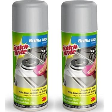Imagem de Kit 2 Brilha INOX SCOTCH Brite 200ML Removedor Limpador SPRAY 3M