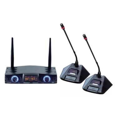 Imagem de Microfone sem Fio Duplo de Mesa Karsect KRD200DG Gooseneck