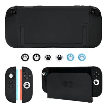 Imagem de DLseego Capa rígida protetora para Nintendo Switch 2 (2025), capa fina de policarbonato para Joy Con, protetores de controle JoyCon destacáveis, à prova de choque e resistente a arranhões, 6 alças de