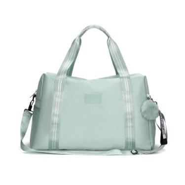 Imagem de Bolsa Mala De Viagem Academia Multifuncional De Grande Capacidade Unisexo Impermeável + Pompom（8558） (8558-VERDE)