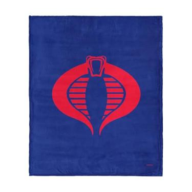 Imagem de G.I. Joe Symbols Cobra Silk Touch Throw, 127 x 152 cm – Cobertor de lã de desenho animado Hasbro, roupa de cama retrô ultramacia para cama ou sofá