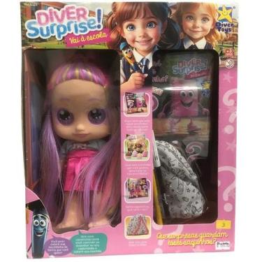 Imagem de Boneca Diver Surprise Vai a Escola Roupa Coala Divertoys 8324