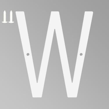 Imagem de Números de casa branca de 12 cm para uso externo, letras de metal para placas externas, letras de endereço de casa de alumínio antiferrugem para decoração de porta da frente, escritório e jardim