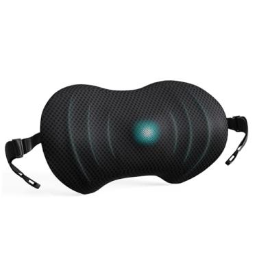 Imagem de Almofada de suporte lombar, almofada ergonômica para cadeira de escritório, almofada lombar de carro de espuma viscoelástica alívio da dor lombar com alças ajustáveis, travesseiro de suporte para as