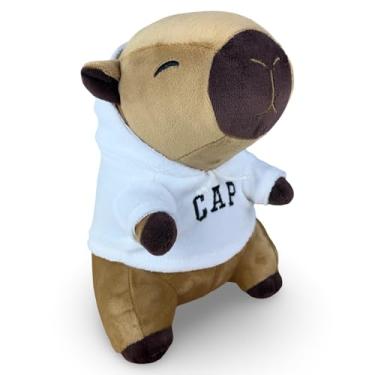 Imagem de Toybrink Capivara Moletom Branco 20cm Brinquedo de Pelúcia Macio Urso Presente Decorativo