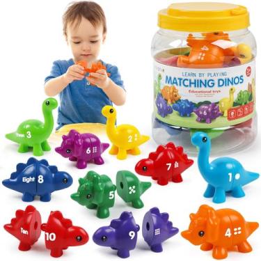 Imagem de Jogo de contagem de números 1-10 do Matching Dinosaur Toy USATDD