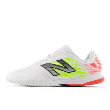 Imagem de New Balance Tênis de futebol unissex adulto Furon Pro in V8, Branco/vermelho energético/Hi-Lite, 13.5 X-Wide Women/12 Wide Men