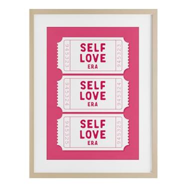 Imagem de Stupell Industries Impressão emoldurada Self Love Era Tickets Birch Under Glass, design por Lettered and Lined, 23 x 17