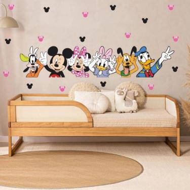 Imagem de Adesivo De Parede Mickey Minnie Plutos Cabeceira de Cama Berço Decoraç