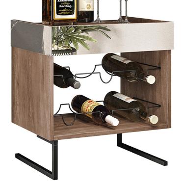 Imagem de Adega Bar Espelhada Para 06 Garrafas Aurum Demoliçao Preto DHom