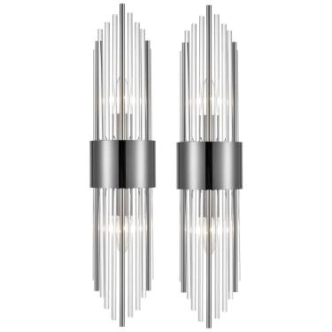 Imagem de Conjunto de Luminária de Parede em Cristal de Vidro Transparente com 2 Peças, Transmiss...