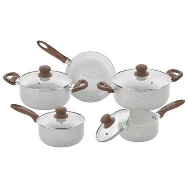 Imagem de Jogo Panelas Hauskraft Revestimento Ceramico Indução 5 Peças, Vanilla,