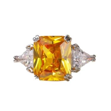 Imagem de Anéis de Noivado Elegante Banhado a Ouro Branco Amarelo Zircônia Cúbica Elegante Aliança de Noiva Anéis de Compromisso Festas Noturnas Presentes de Dia dos Namorados Pulseiras Eternidade para Mulheres