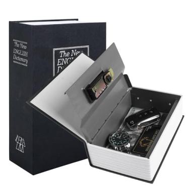 Imagem de SAFEDiversion Caixa de armazenamento secreta segura para livros, livro falso com fechadura de combinação, lata preta escondida para livro, cofre escondido para dinheiro, passaporte, objetos de valor