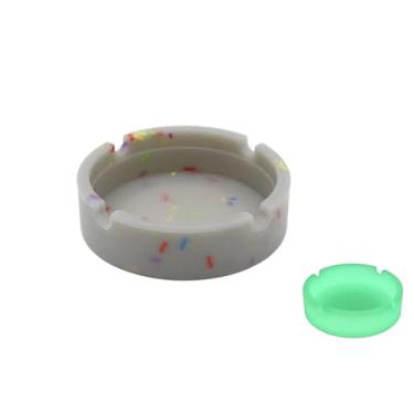 Imagem de Cinzeiro de silicone - cinzeiros pequenos para ambientes internos e externos para pátio | Cinzeiros impermeáveis e resistentes ao calor para uso doméstico, escritório e jardim - cinza