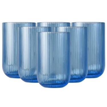 Imagem de Jogo Com 6 Copos De Vidro Versalhes Azul 460ml