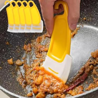 Imagem de 5 peças espátula de silicone de cozinha escova raspadora de lâmina macia versátil utensílios de limpeza de cozinha para espátulas domésticas, 15 x 6 cm