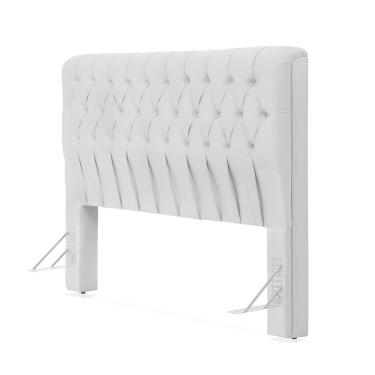 Imagem de Cabeceira Cama Casal Estofada 1,40 Cm - Inca Veludo Cinza Claro