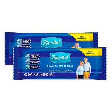 Imagem de Kit 2 Toalha Umedecida Plenitud com 42 Unidades