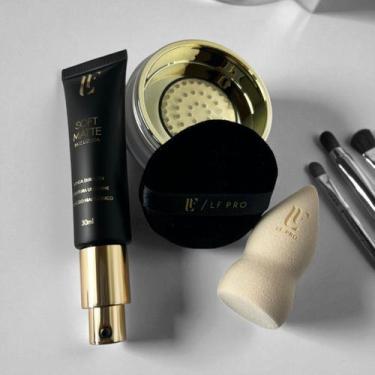 Imagem de Kit 3 Produtos Base Soft Matte Pó Soft Eye Esponja Face Perfect LFpro,