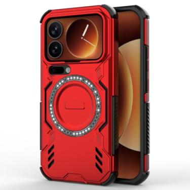 Imagem de LTLMYDAM Capa magnética para Xiaomi 17 Pro Max/17 Pro/17, capa de telefone fina e fina antiderrapante com aderência sem fio, capa resistente a impactos, vermelha, 17