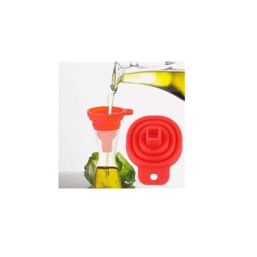 Imagem de Funil Retrátil Dobrável Flexível Azul Silicone Cozinha - Generic, Azul